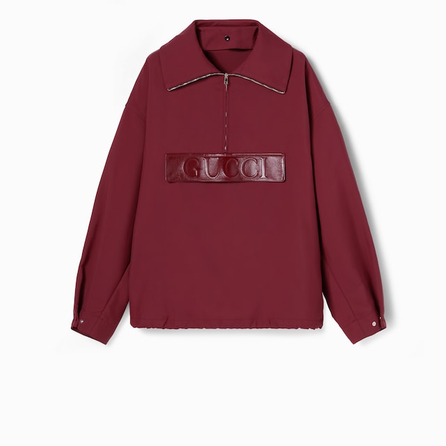 Embossed gabardine bomber jacket