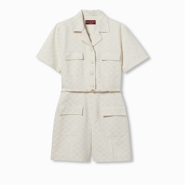 GG cotton gabardine jumpsuit