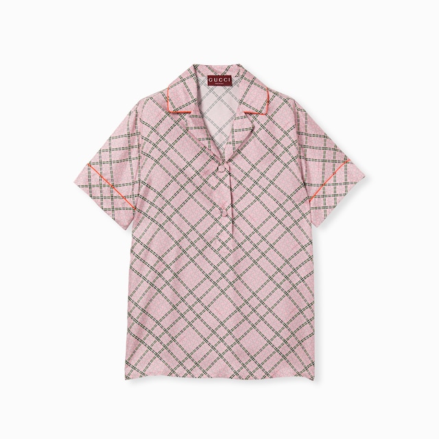 Printed silk twill shirt