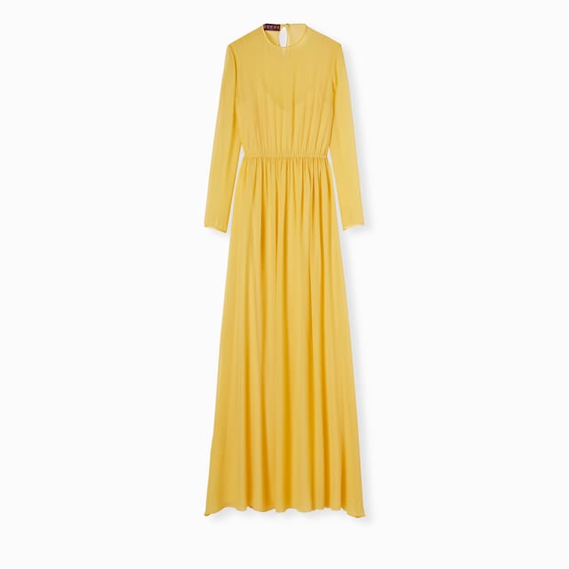 Long silk georgette dress