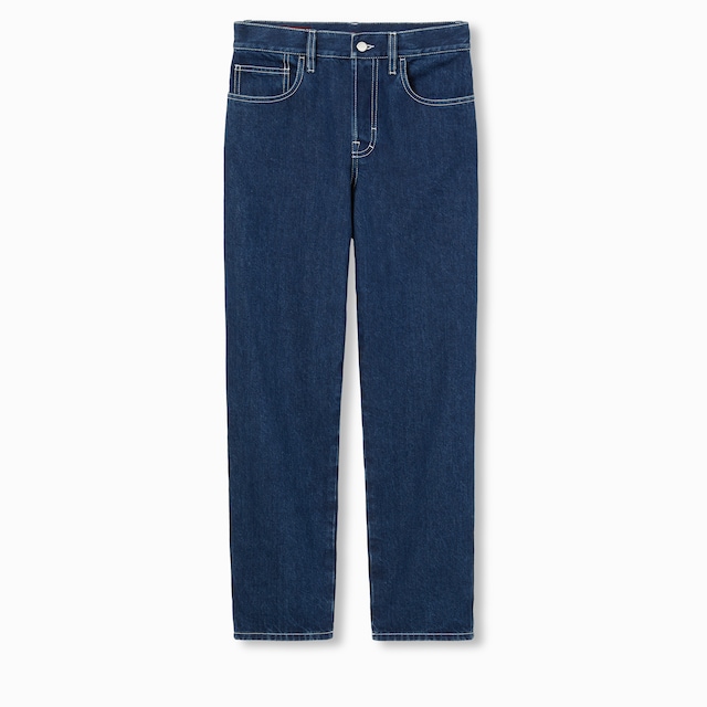 Slim cropped fit lasered denim pants