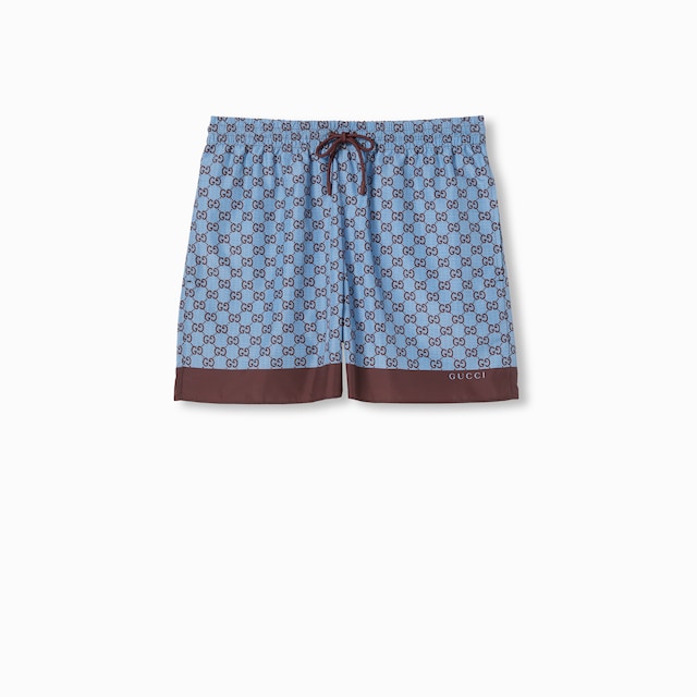 Printed poplin tech swim shorts