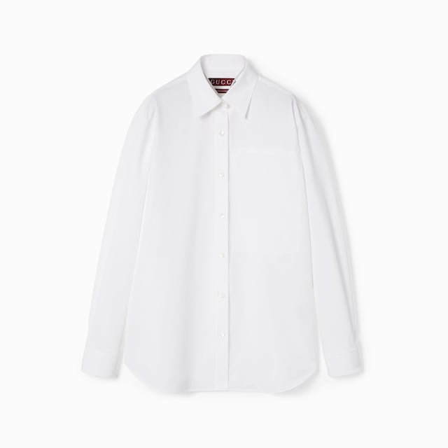 Cotton poplin shirt with Gucci logo