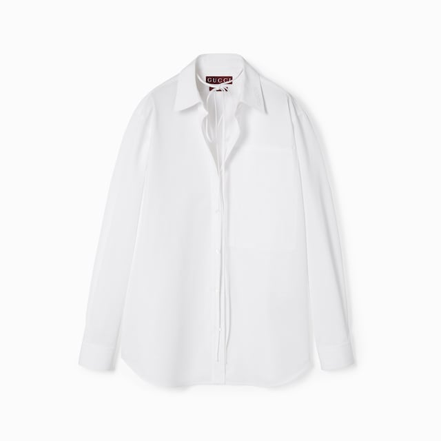 Cotton poplin shirt with Gucci logo