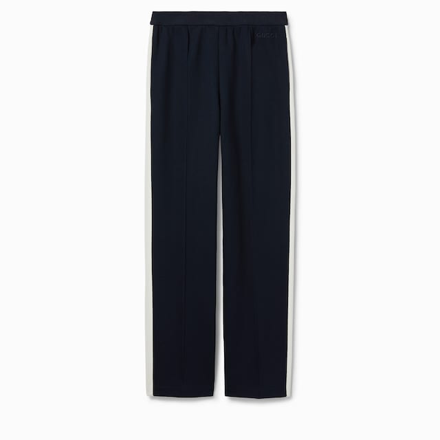 Cotton jersey trousers with embroidery
