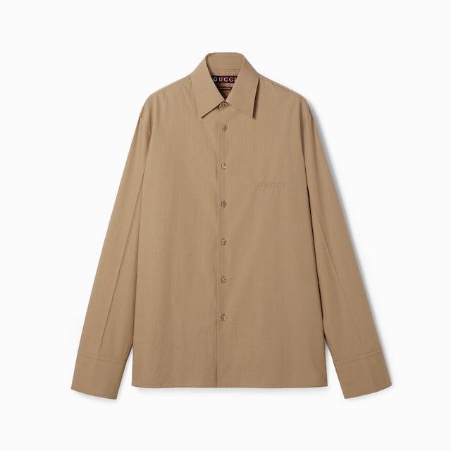 Embossed cotton poplin shirt