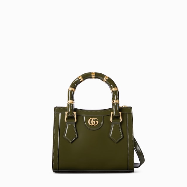 حقيبة اليد الكبيرة صغيرة الحجم بتقليم من جلد النعامة Gucci Diana