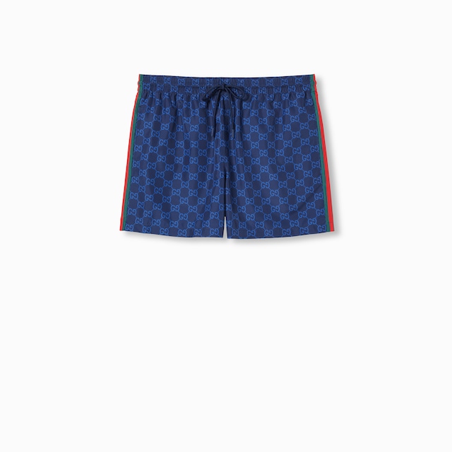 Printed poplin tech swim shorts
