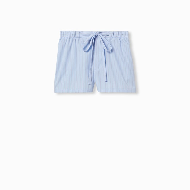 Short en coton à rayures avec broderie