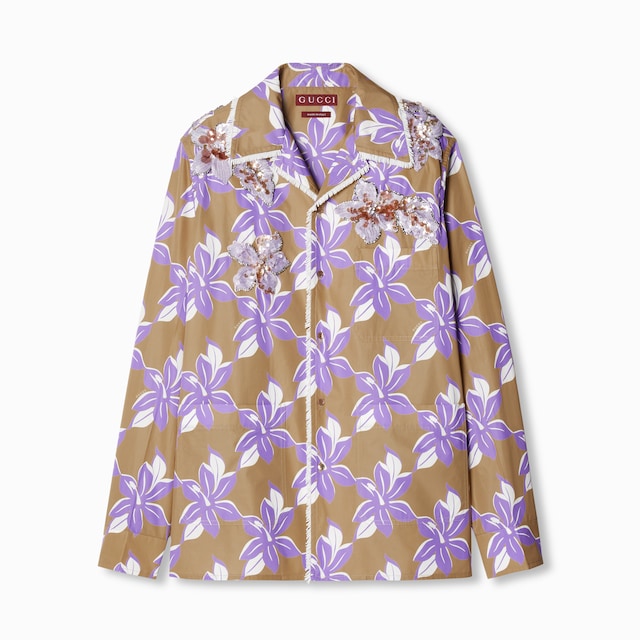 Printed cotton poplin shirt