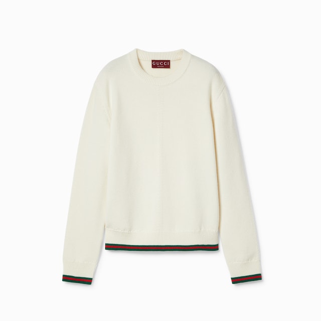Wool and cashmere jumper with Web