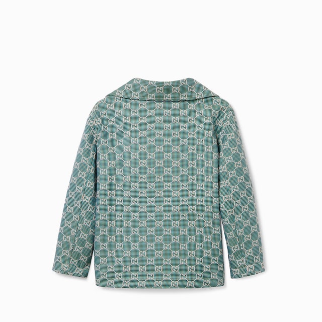 Veste pour enfant en coton GG à imprimé pied-de-poule