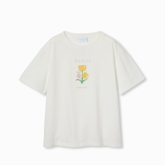 Children's printed cotton T-shirt in dark grey | GUCCI® US