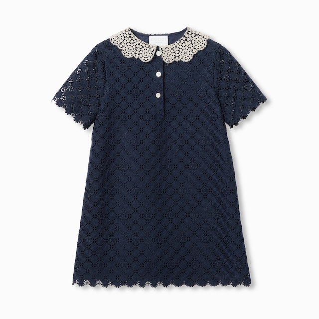 Children's Double G floral lace dress