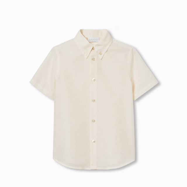 Chemise pour enfant en jacquard de coton à motif GG
