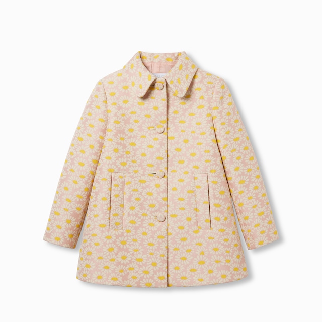 Children's floral jacquard coat