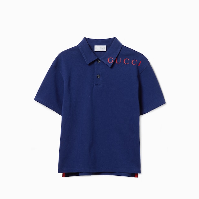 Children's cotton polo shirt with print