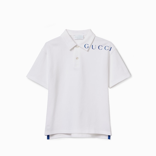 Children's cotton polo shirt with print