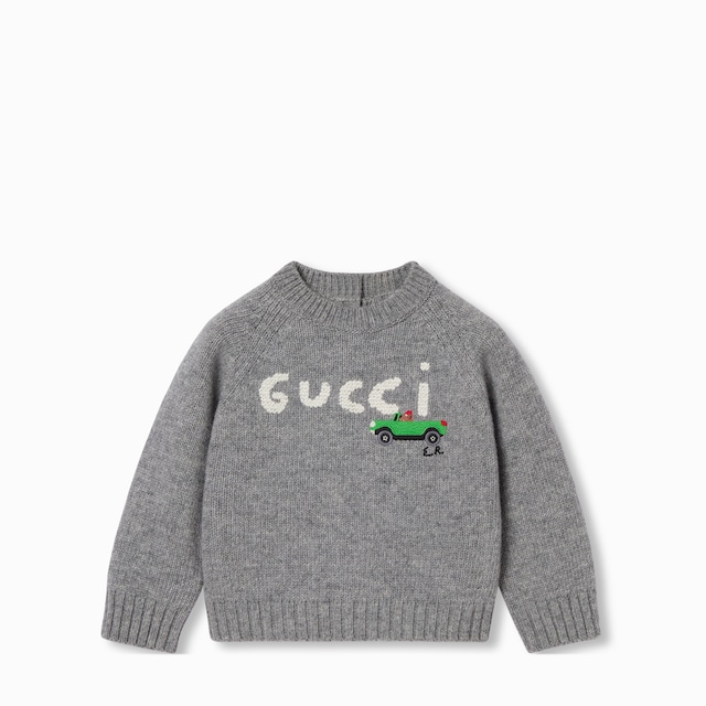 Baby wool sweater with embroidery
