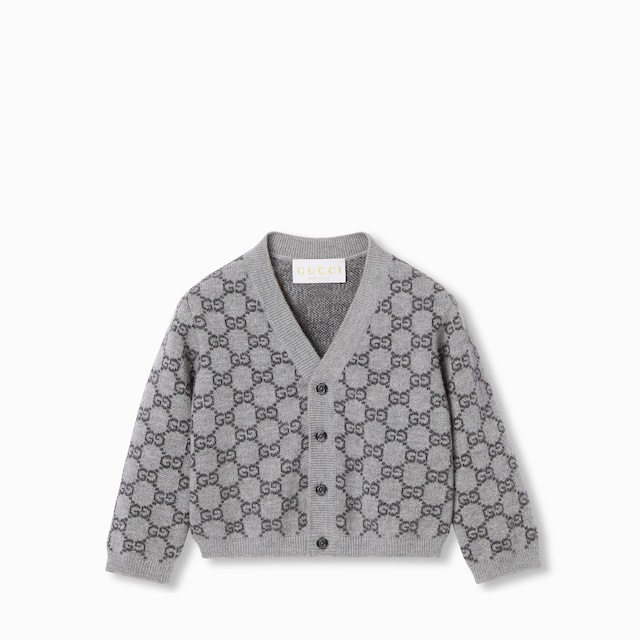 Baby GG wool jacquard cardigan