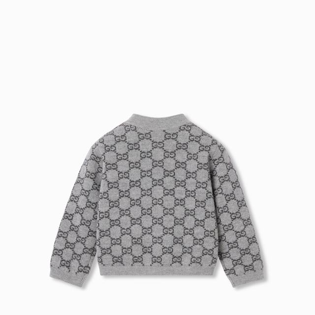Baby GG wool jacquard cardigan