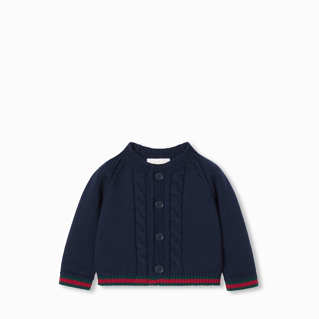Baby wool cardigan with Web