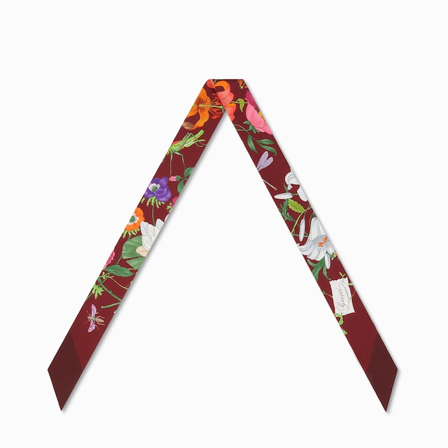 Printed silk twill ribbon