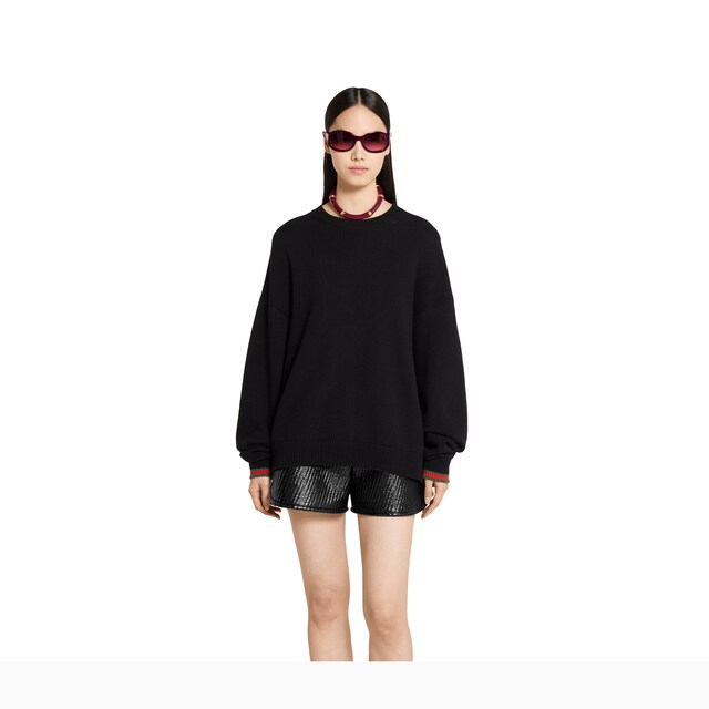 Cashmere wool sweater with Web trim - image 4