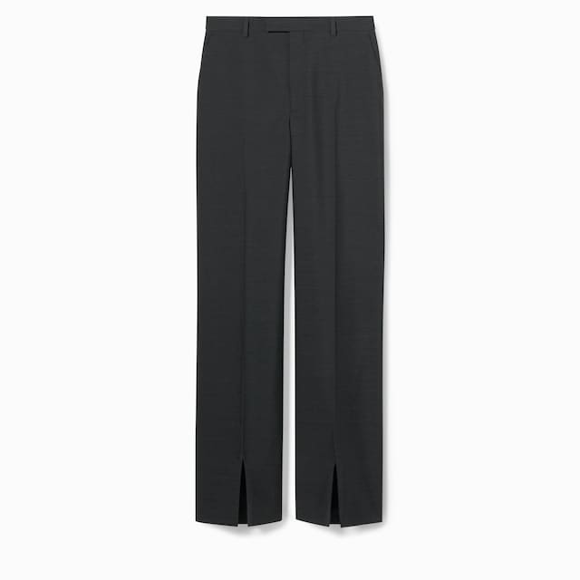 Pantalon oversize en laine à taille basse