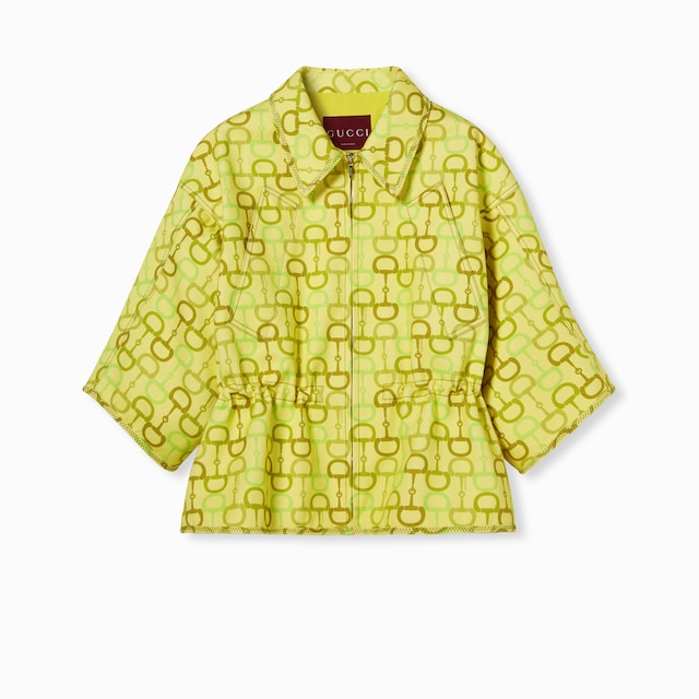 Printed short sleeve boxy jacket