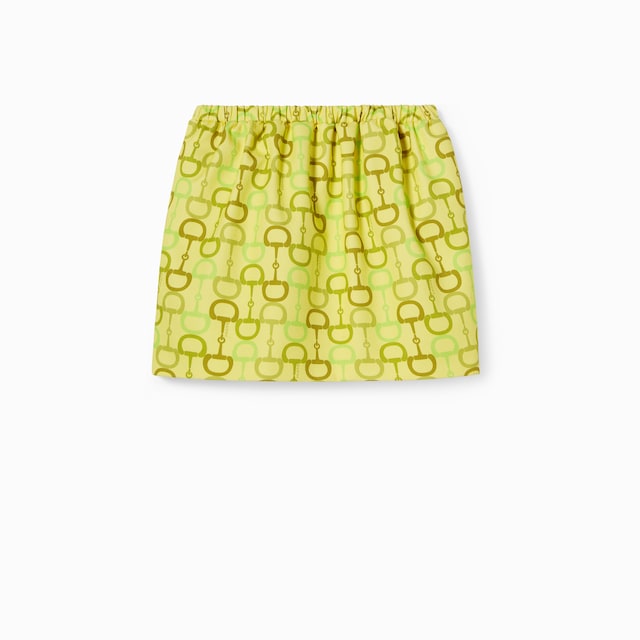 Printed cotton mini skirt