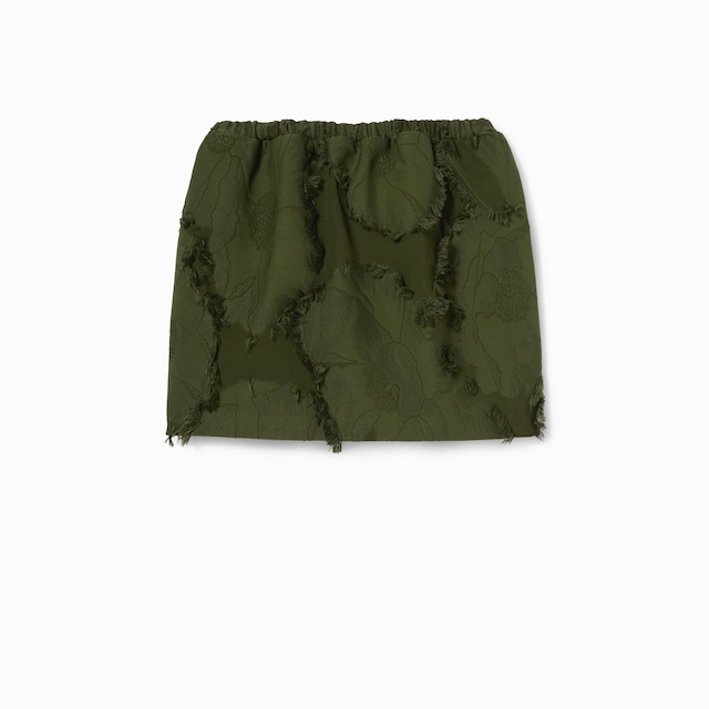 Wool blend fil coupé mini skirt