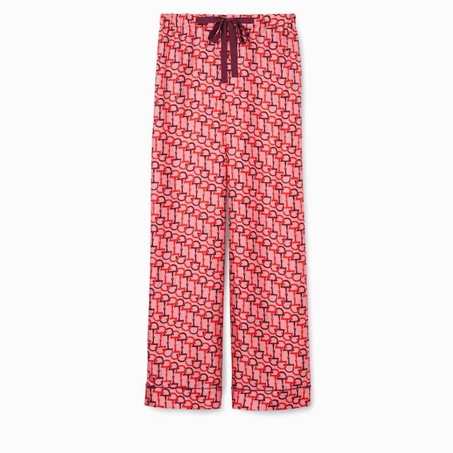 Pantalon en soie imprimée