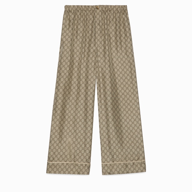 GG Supreme print silk trouser