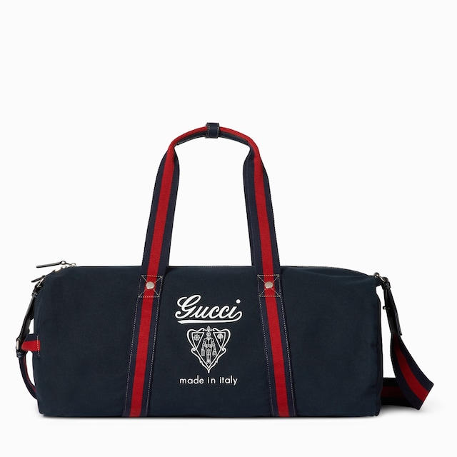 Large printed canvas duffle bag