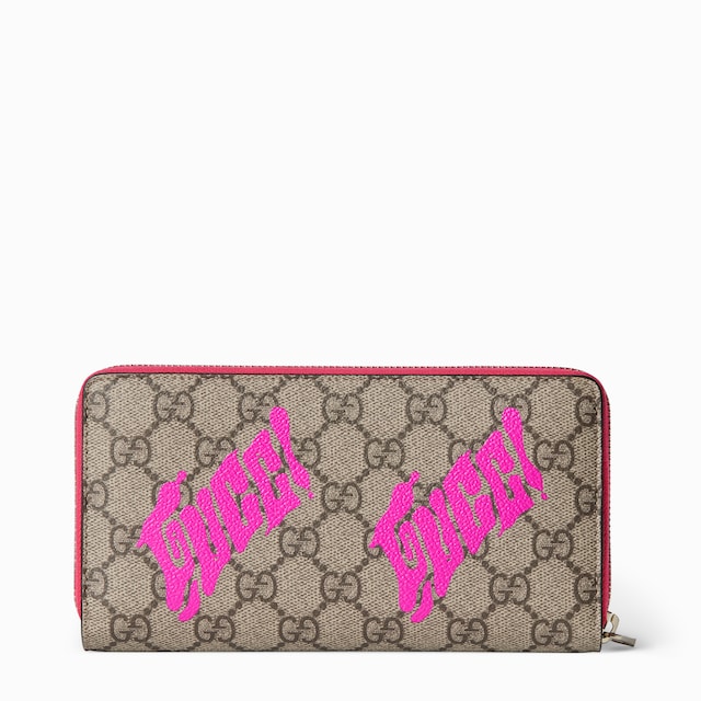 Portefeuille zippé GG Monogram avec imprimé