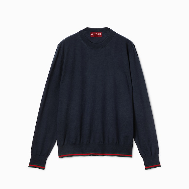 Wool knit sweater with Web