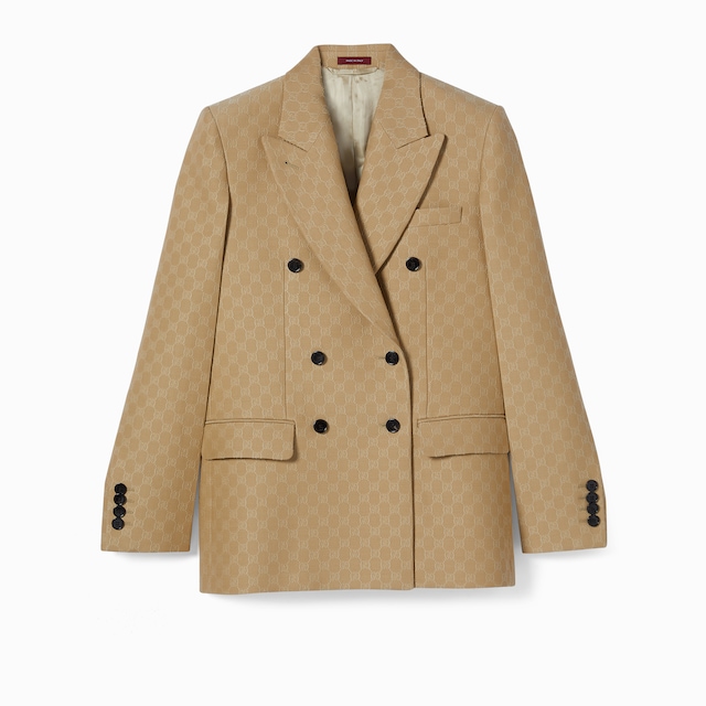 GG silk wool crêpe jacquard jacket