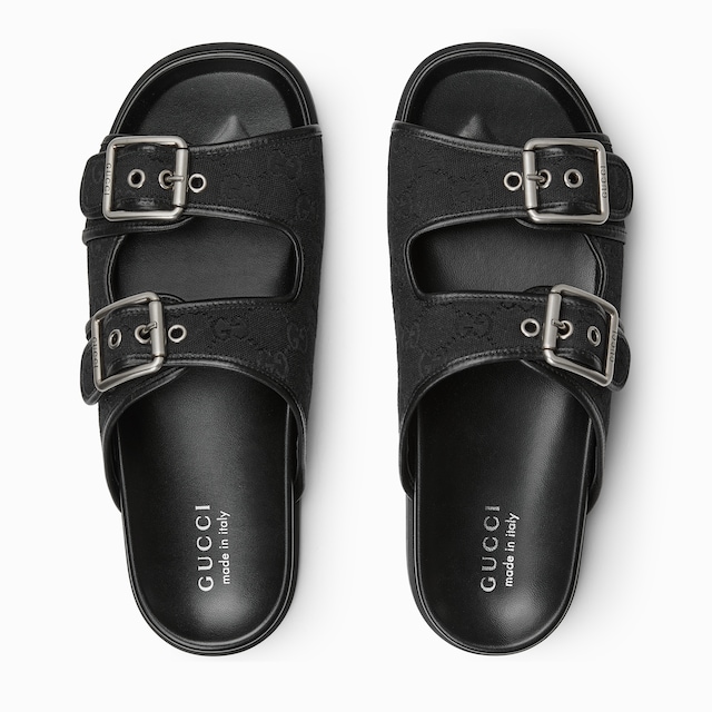 Men's slide sandal with buckles