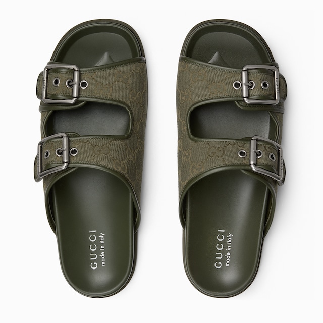 Men's slide sandal with buckles