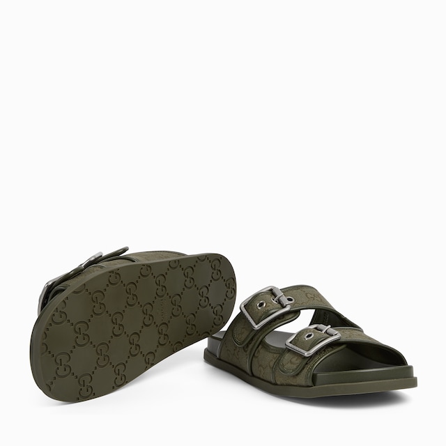 Men's slide sandal with buckles