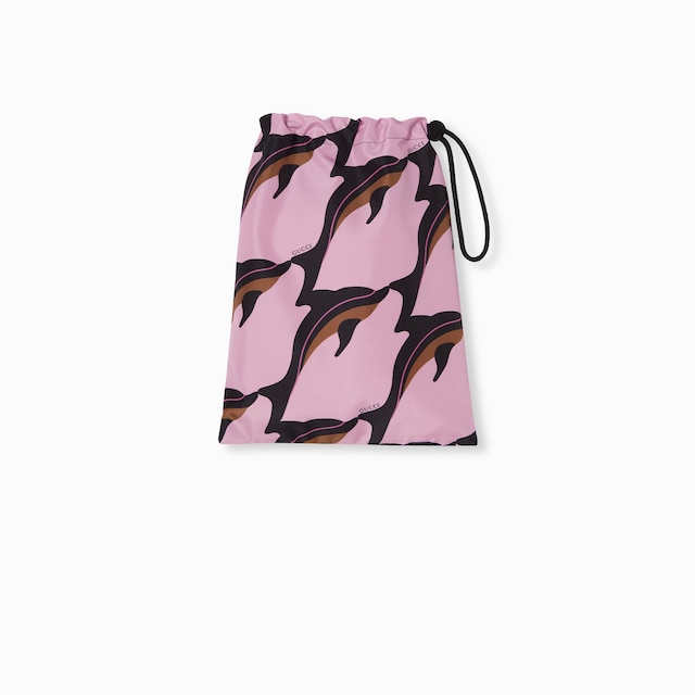 Printed technical poplin swim short
