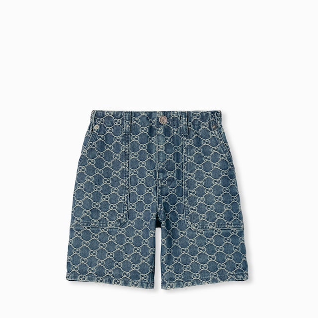 Short infantil de denim con GG