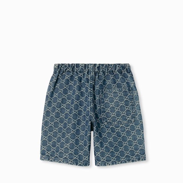 Short infantil de denim con GG