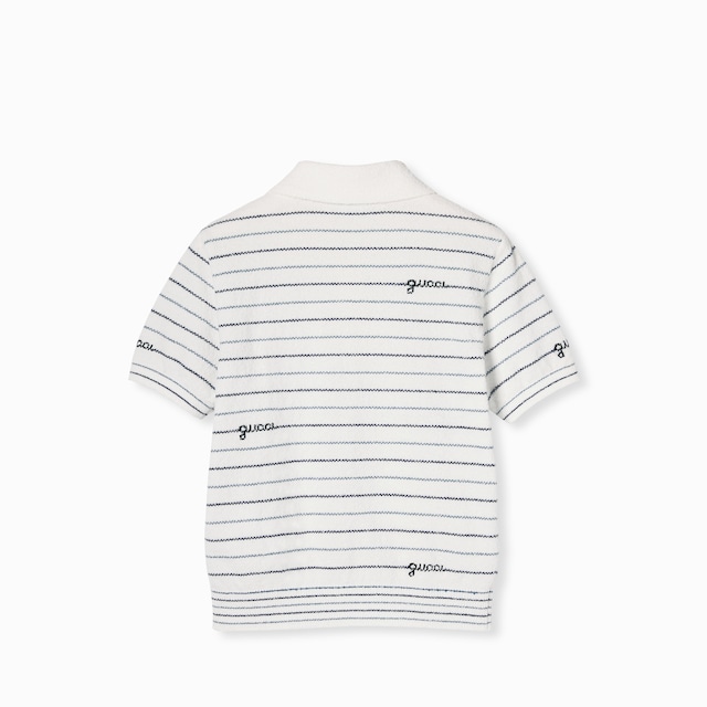 Children's striped cotton polo shirt