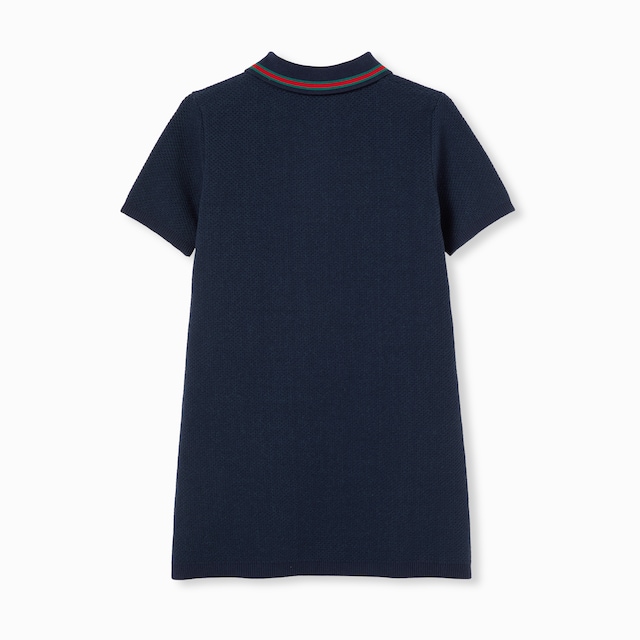 Children's cotton polo dress with embroidery