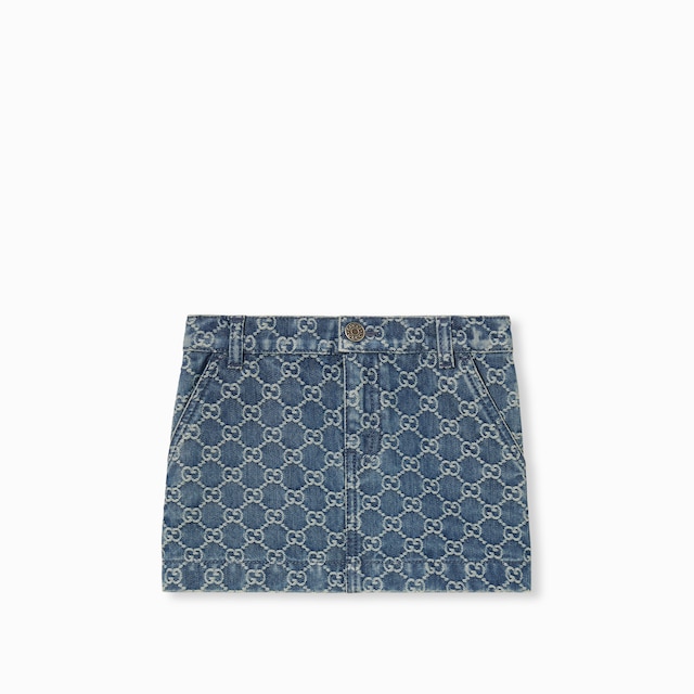 Children's GG denim skirt