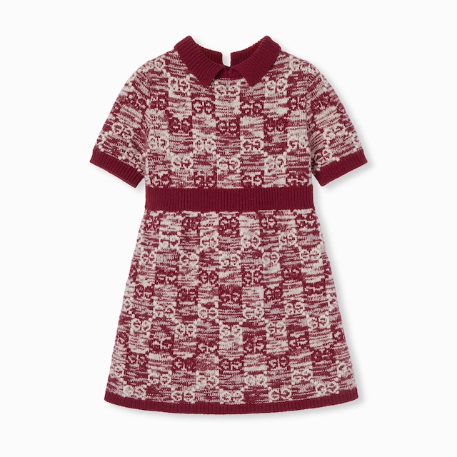 Children's GG wool jacquard dress