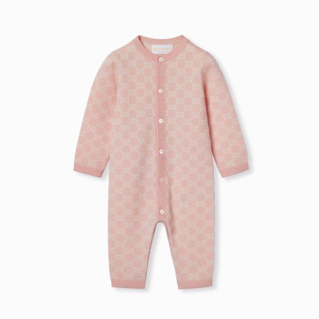 Baby GG wool jacquard one-piece