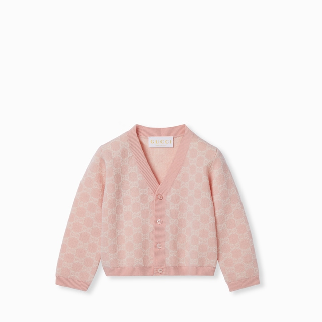 Baby GG wool jacquard cardigan